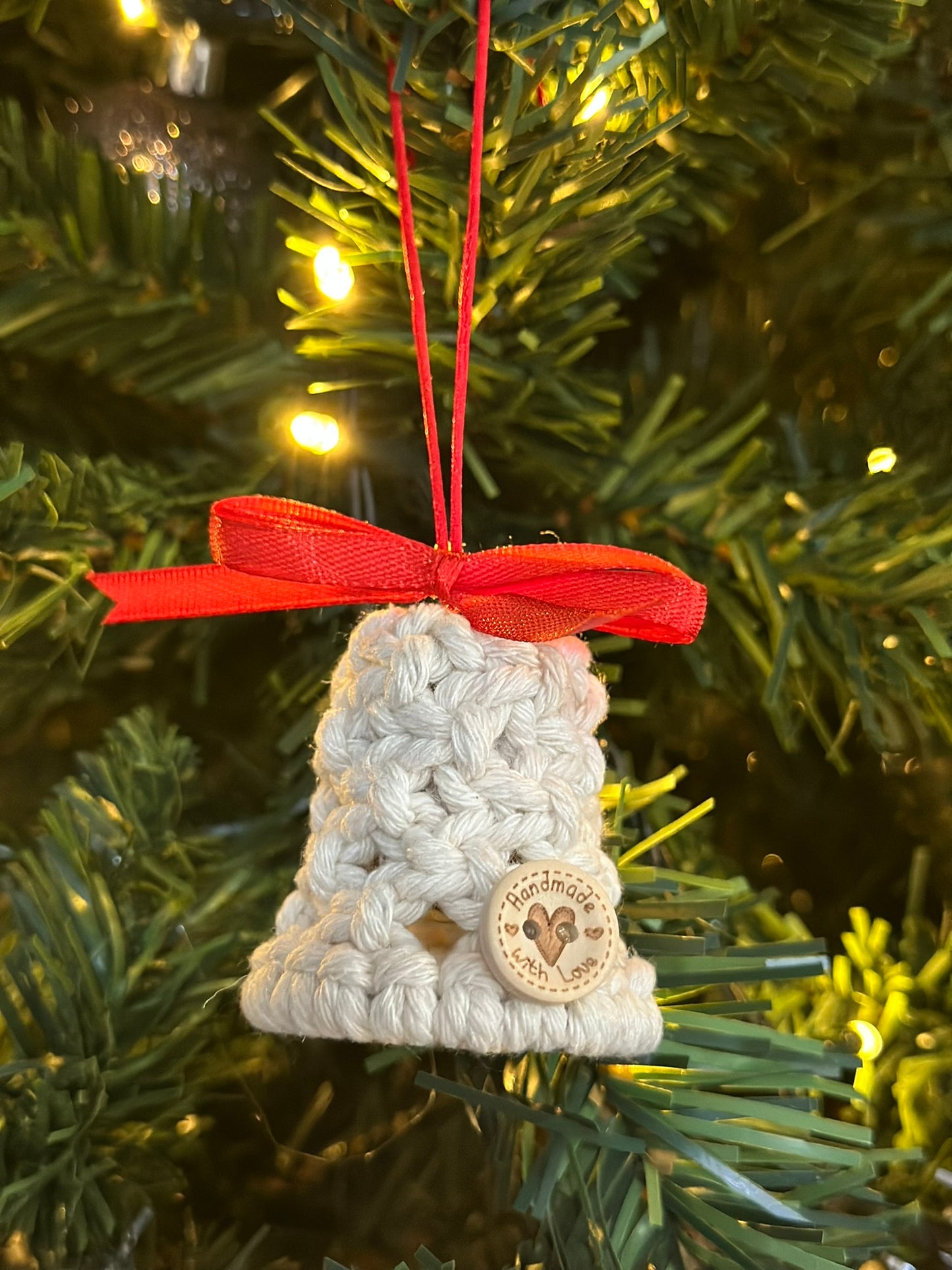 Handmade Crochet Christmas Bell Ornament