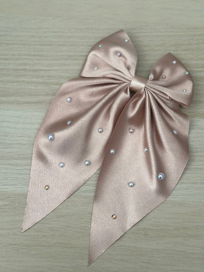 Champagne Hair Bow Clip