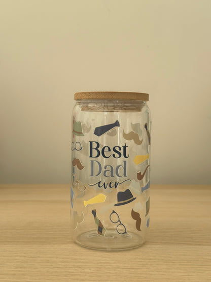 Best Dad Ever Libby Can Glass