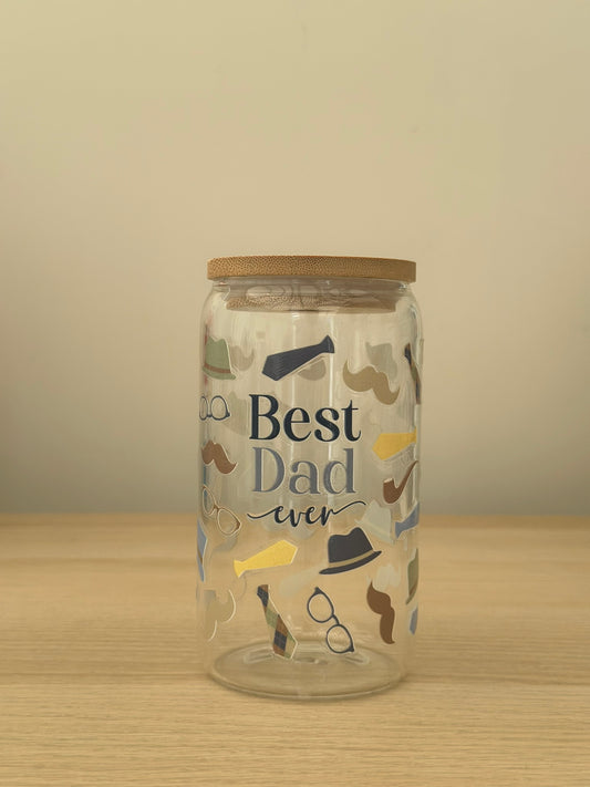 Best Dad Ever Libby Can Glass