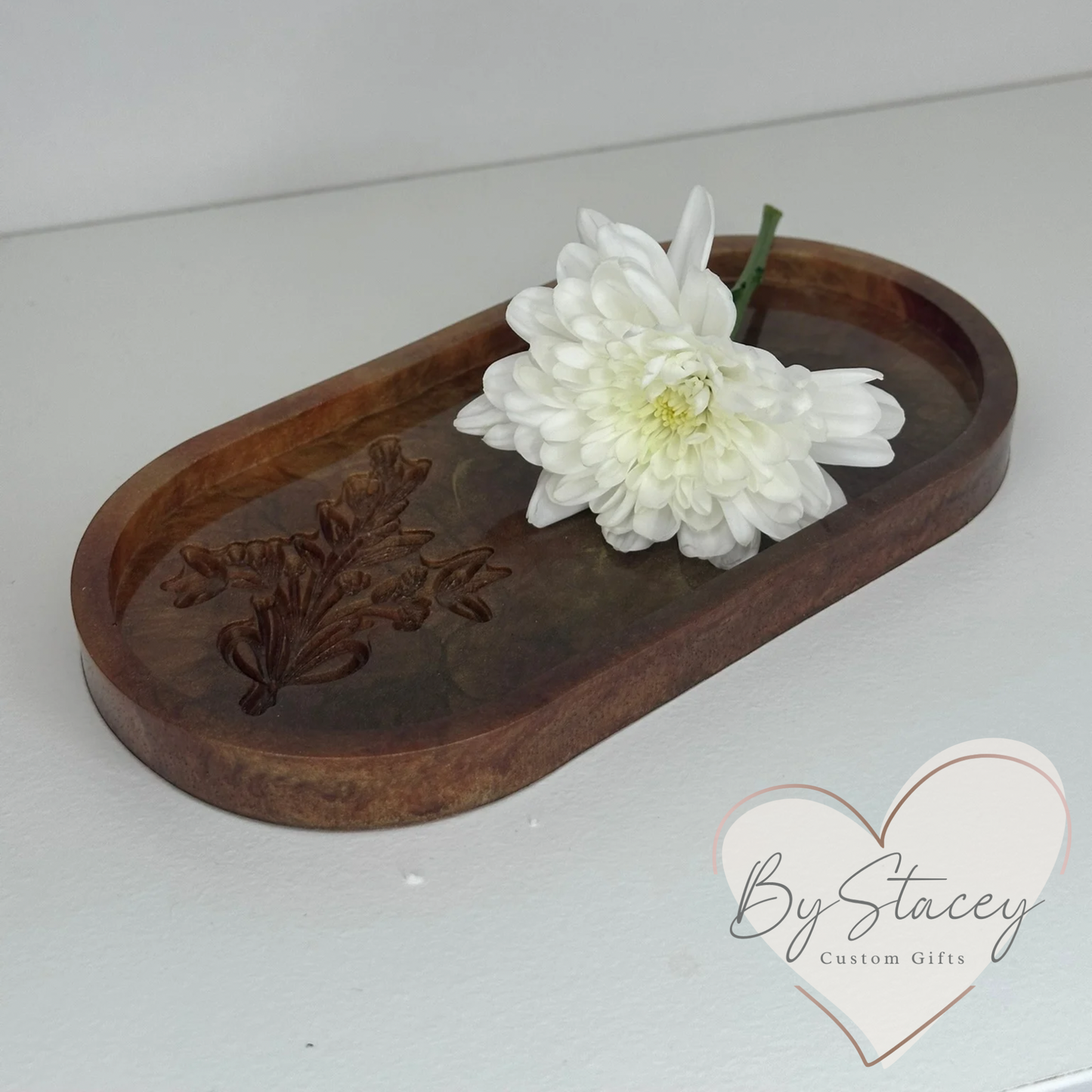 Bronze Botanical Resin Trinket Tray